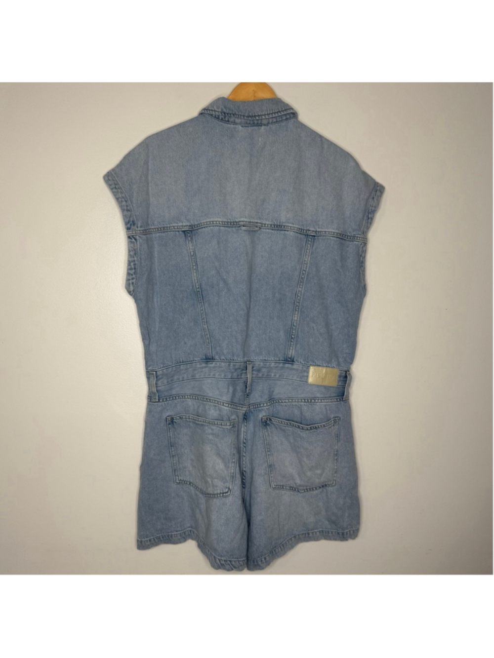 Pistola Denim Romper Shorts Jumpsuit Light Wash Belted Utility Size XXL - Picture 10 of 14